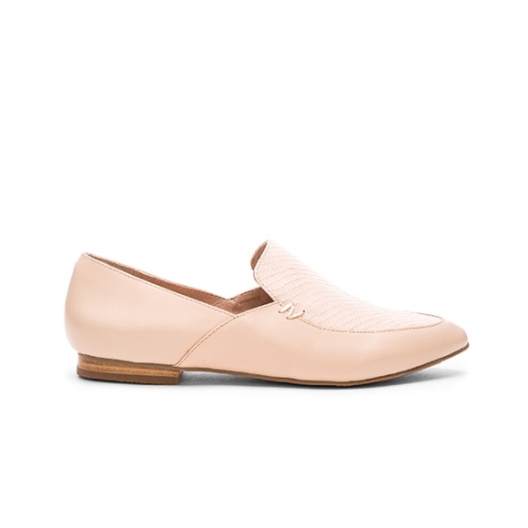 Blush Leather Snake Embossed Loafer Flat - Picture 5 of 6